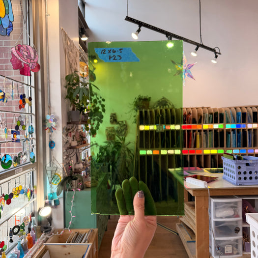 Light Green Transparent Spectrum Sheet Glass Colorado Glassworks