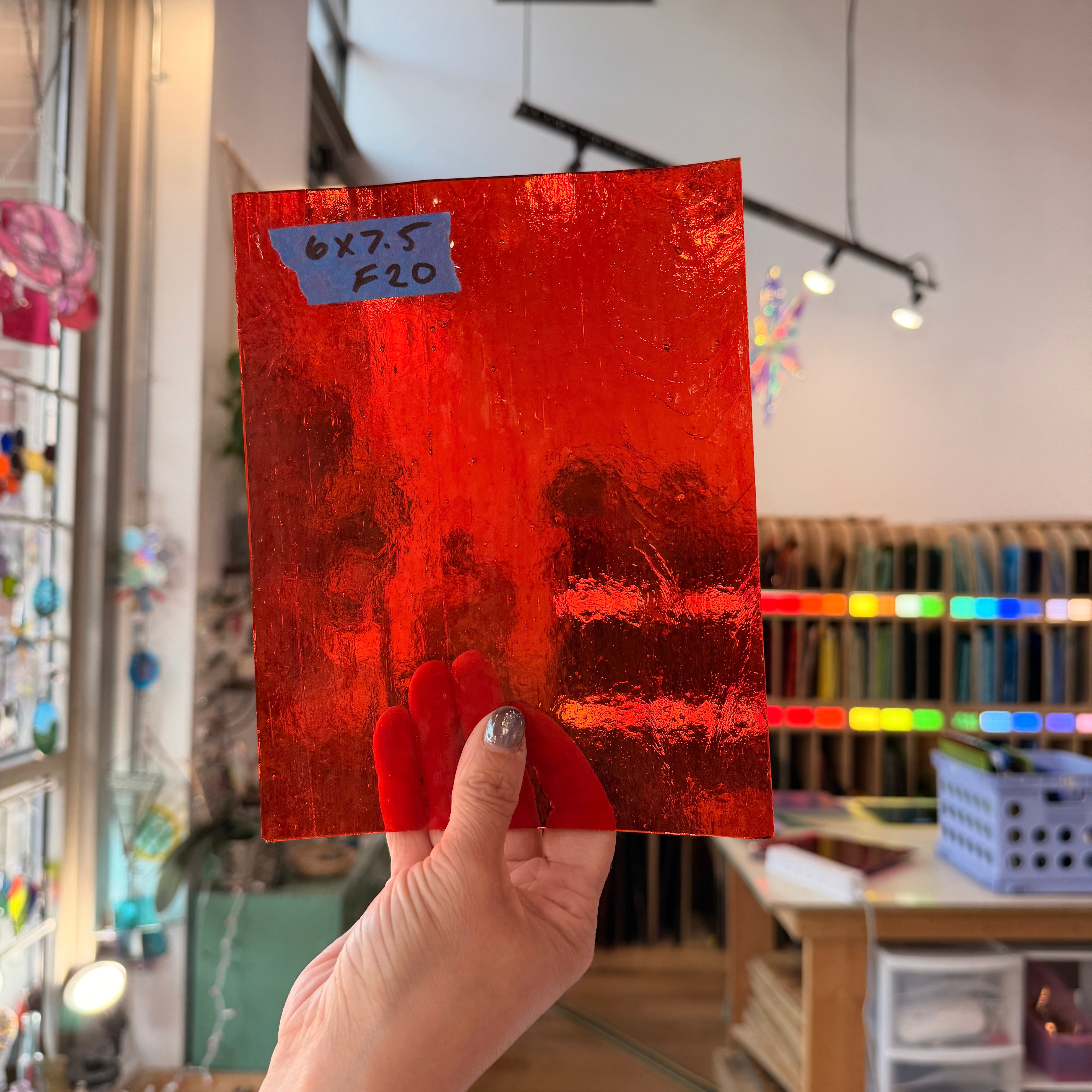 Neon Orange Transparent Sheet Glass Colorado Glassworks 6x7.5in (KO-97993261)