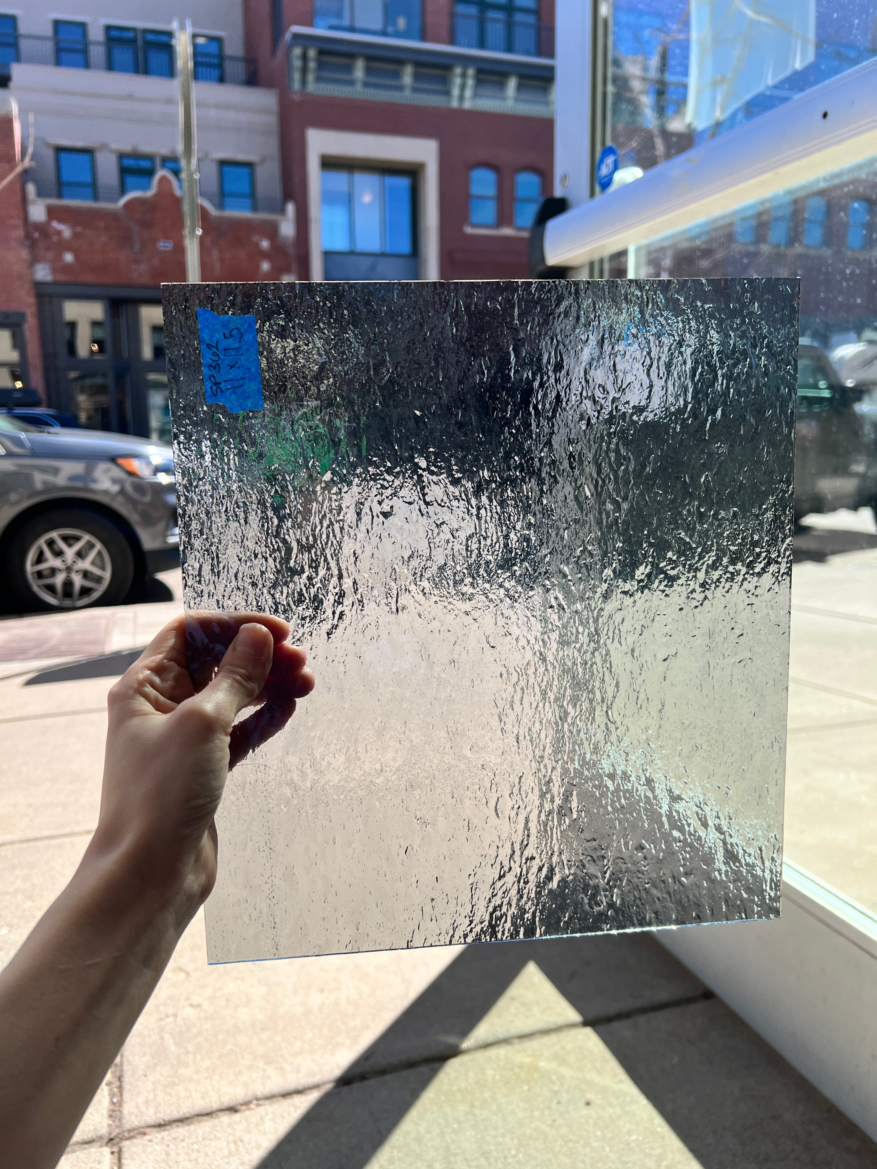 Pale Gray Rough Rolled Oceanside Fusible 96 COE (180.8RRF) Sheet Glass Colorado Glassworks
