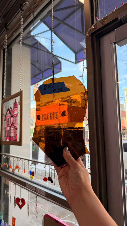 Brown Mouth Blown Antique Glass Sheet Glass Colorado Glass Works