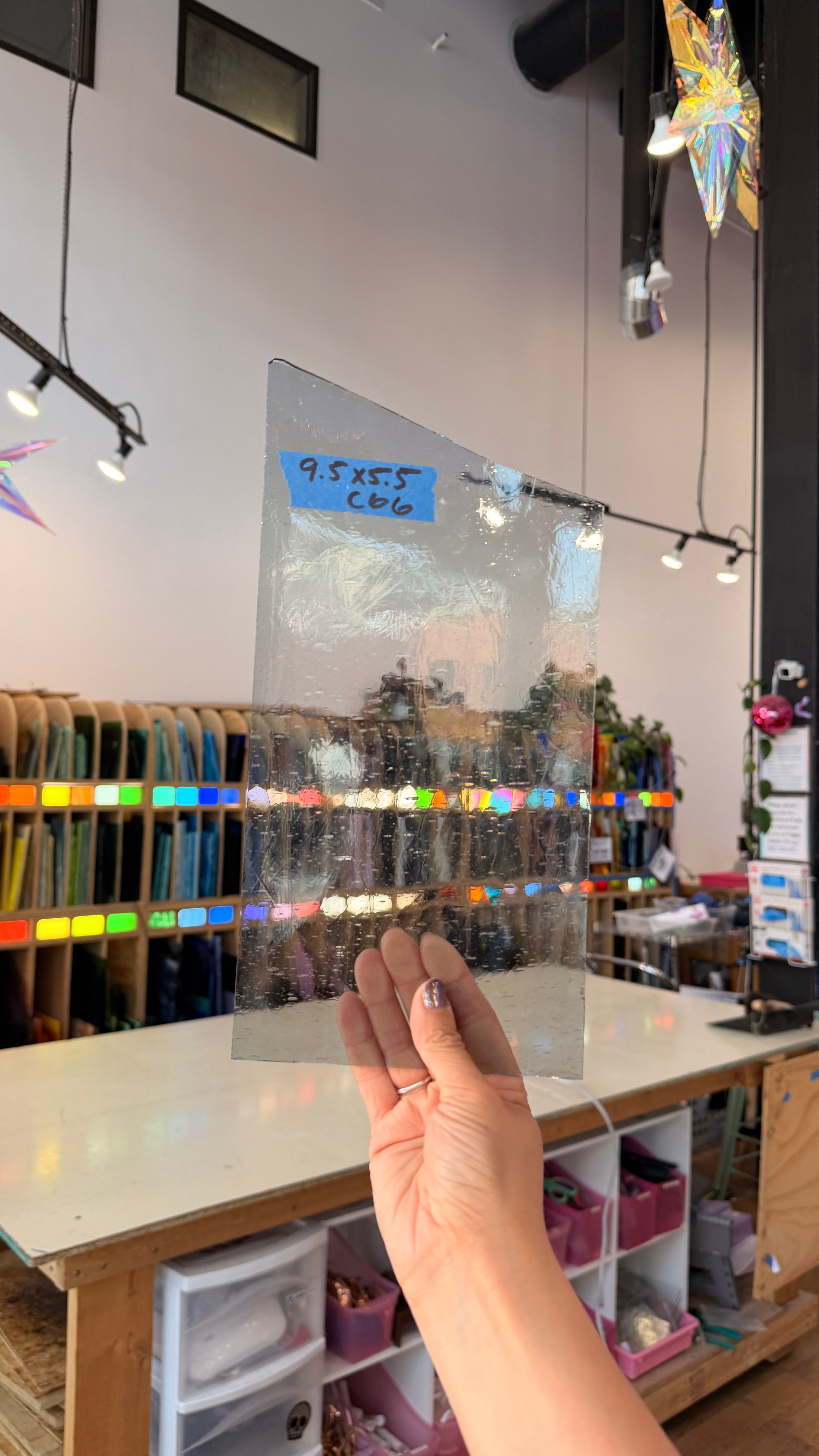 Light Gray Transparent Antique Sheet Glass Colorado Glassworks