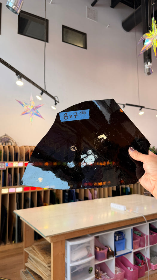 Dark Brown Mouth Blown Antique Sheet Glass Colorado Glass Works 8x7in (UNK-79064109)