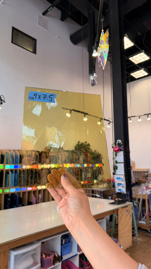 Light Yellow Transparent Antique Mouth Blown Sheet Glass Colorado Glassworks