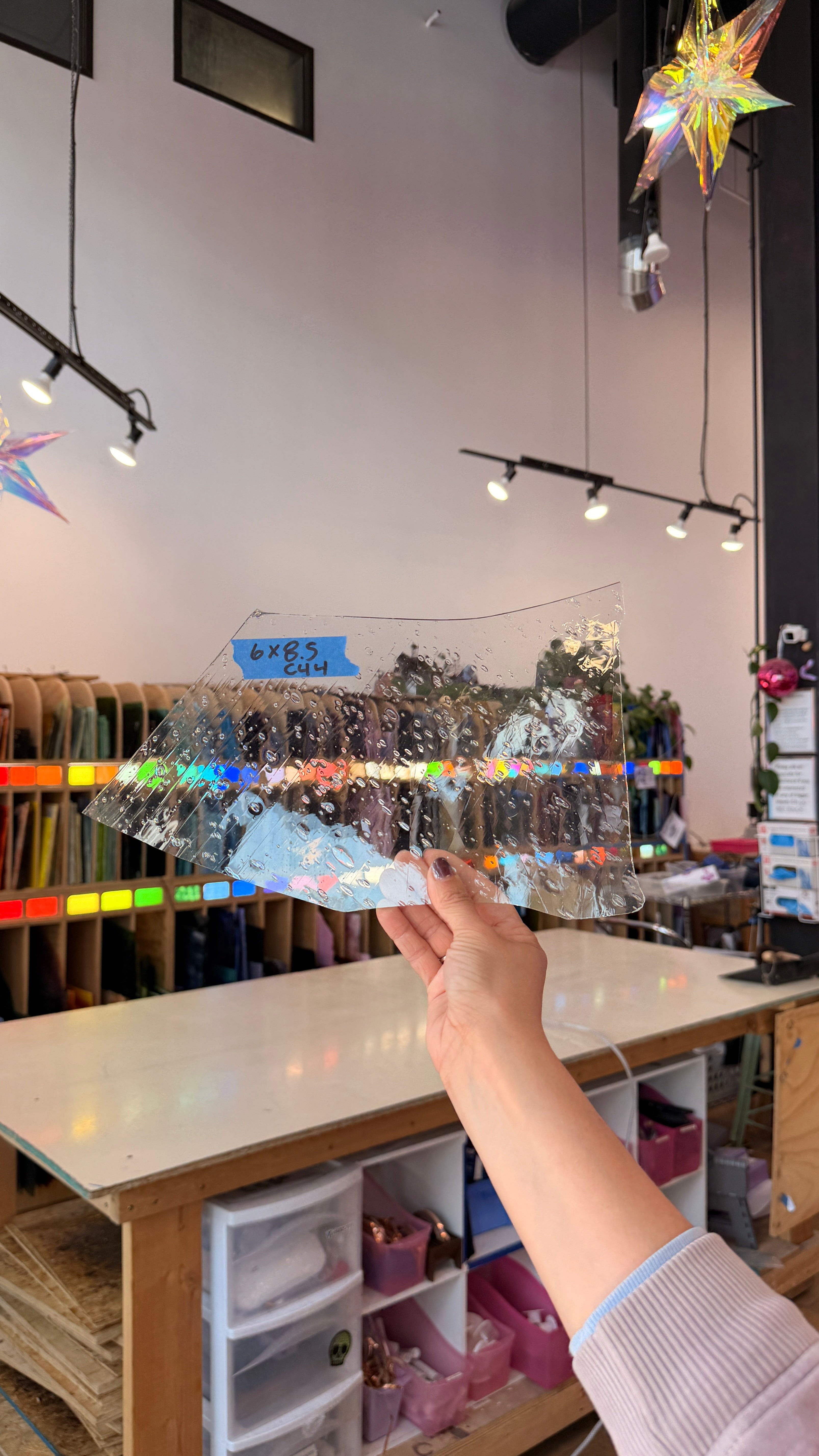 Clear Mouth-blown Bubble Glass Sheet Glass Colorado Glass Works