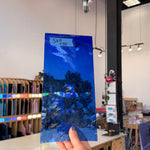 Blue on Clear Mouth Blown Lamberts Flash Sheet Glass Colorado Glassworks 11x5in (LA-25452845)