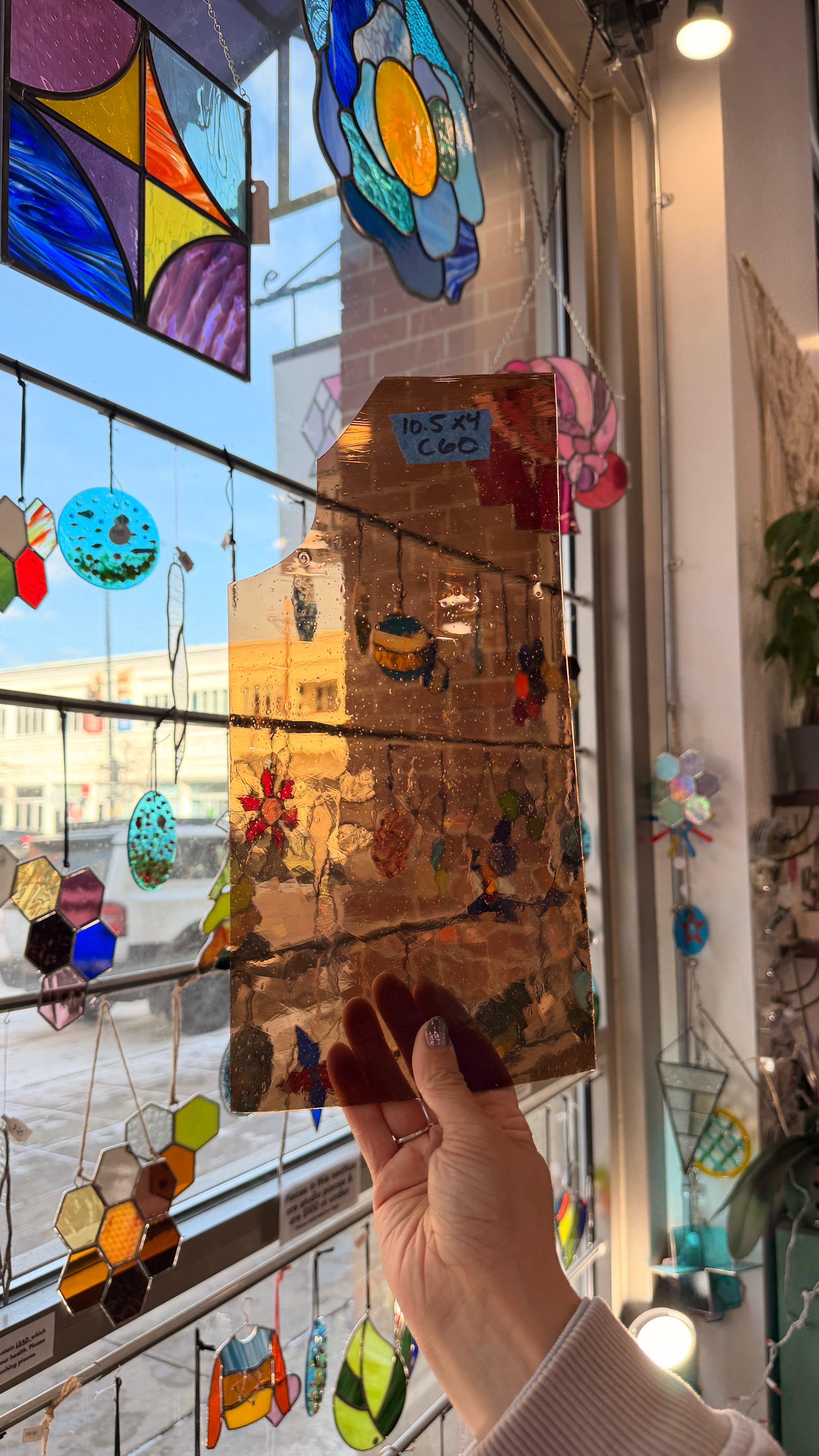 Light Brown Mouth Blown Antique Sheet Glass Colorado Glassworks