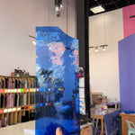 Blue on Clear Mouth Blown Lamberts Flash Sheet Glass Colorado Glassworks 12x5in (LA-23945517)