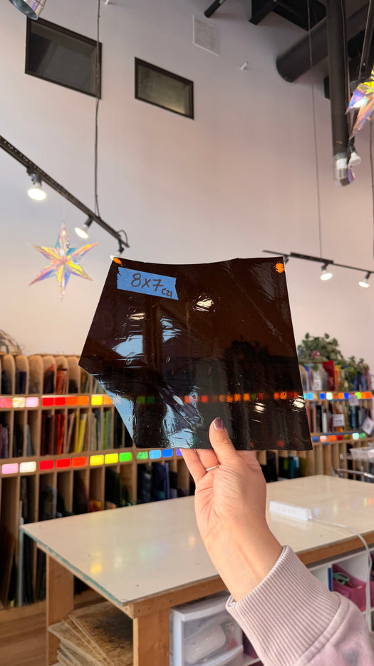 Dark Brown Mouth Blown Antique Sheet Glass Colorado Glass Works 8x7in (UNK-79096877)