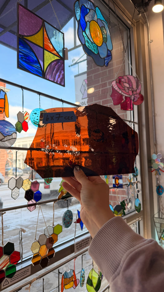 Dark Brown Mouth Blown Antique Sheet Glass Colorado Glass Works