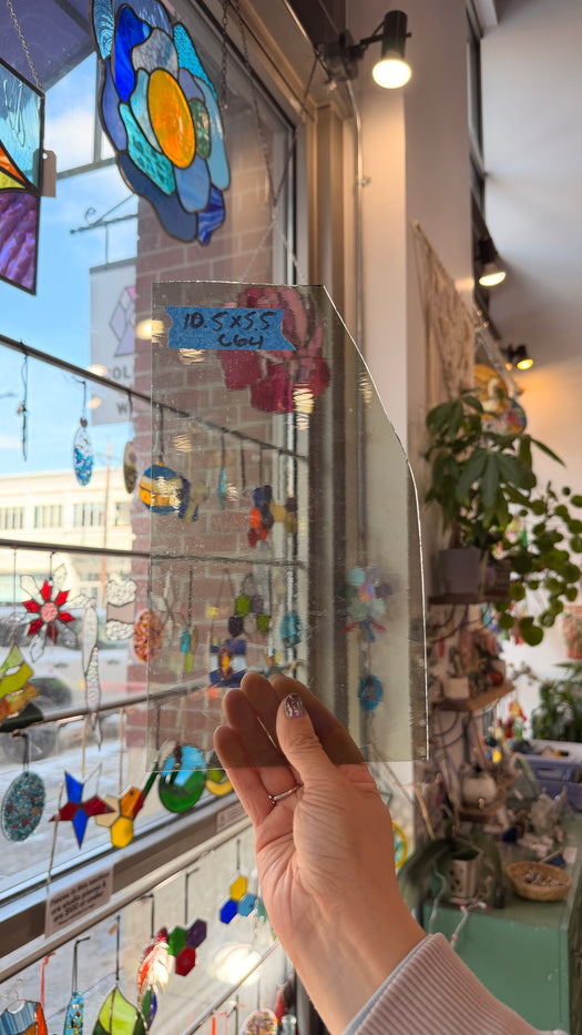 Transparent Light Gray Mouth Blown Antique Sheet Glass Colorado Glassworks