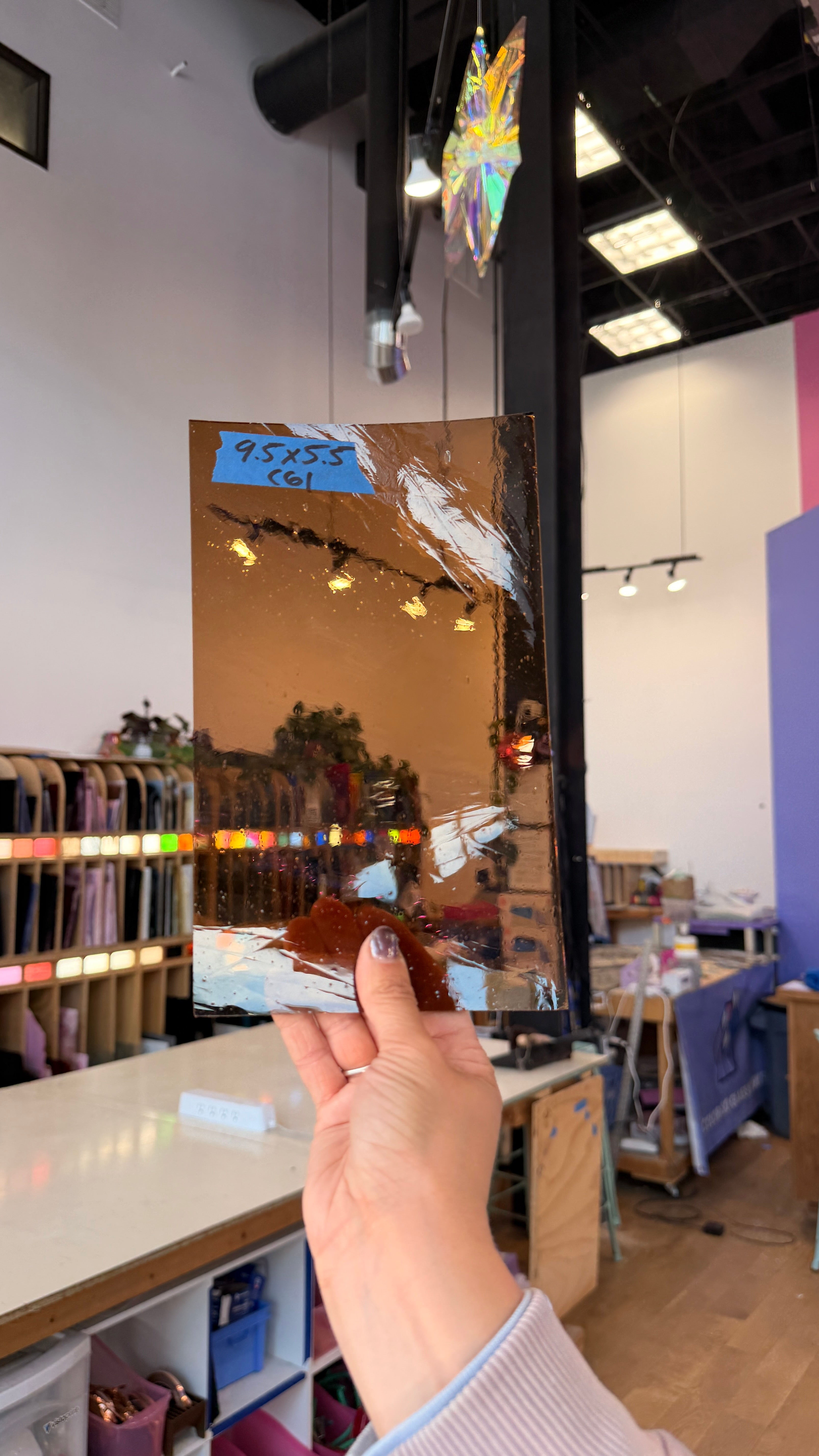 Medium Brown Transparent Antique Sheet Glass Colorado Glassworks