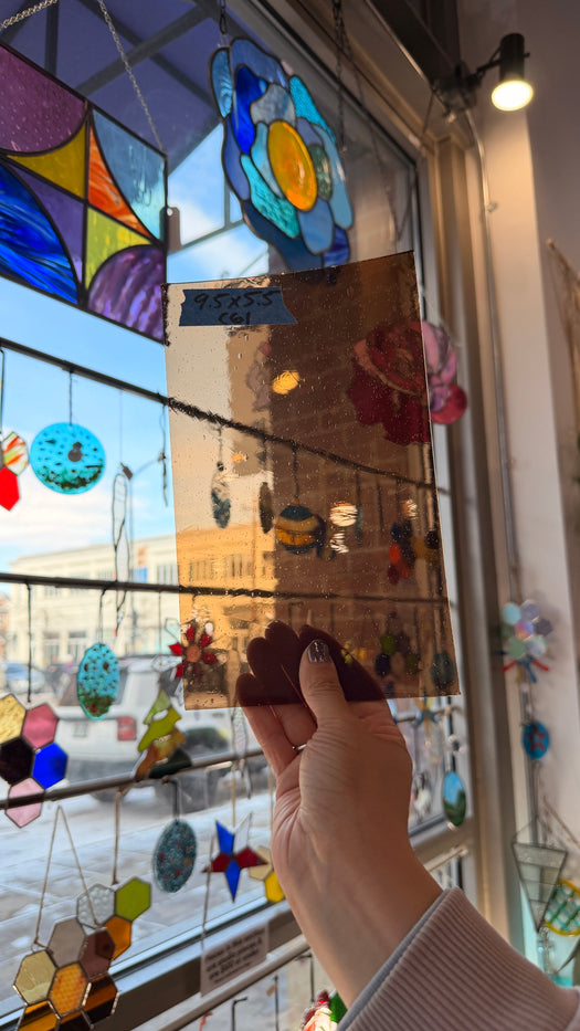 Medium Brown Transparent Antique Sheet Glass Colorado Glassworks