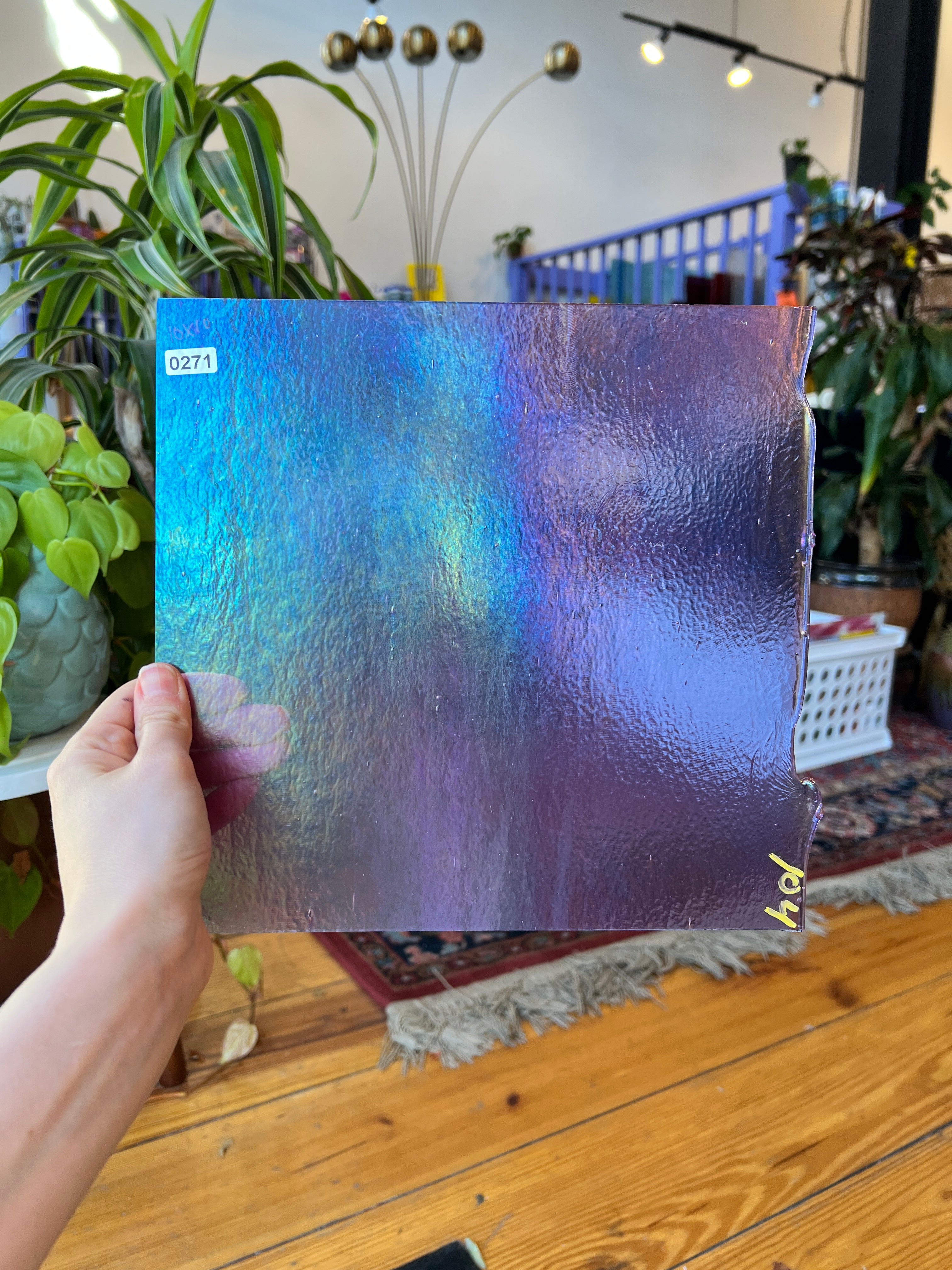 Iridescent Light Purple Bullseye Transparent Neolavender Fusible Sheet Glass Colorado Glassworks   