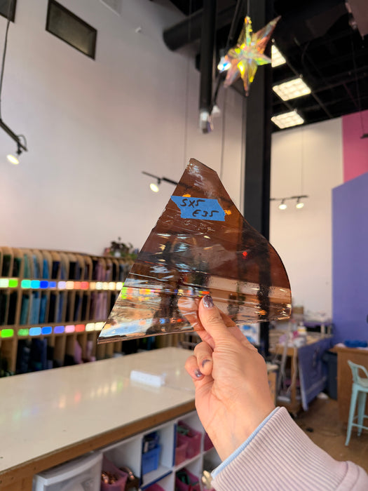 Brown Wispy Mouthblown AC Fischer Sheet Glass Colorado Glassworks