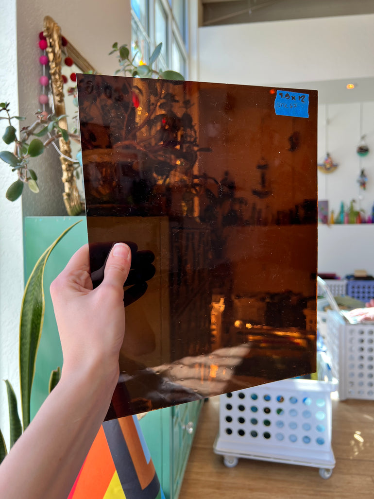 Vintage Transparent Brown Mouth Blown Colorado Glass Works