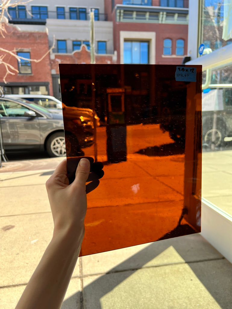 Vintage Transparent Brown Mouth Blown Colorado Glass Works
