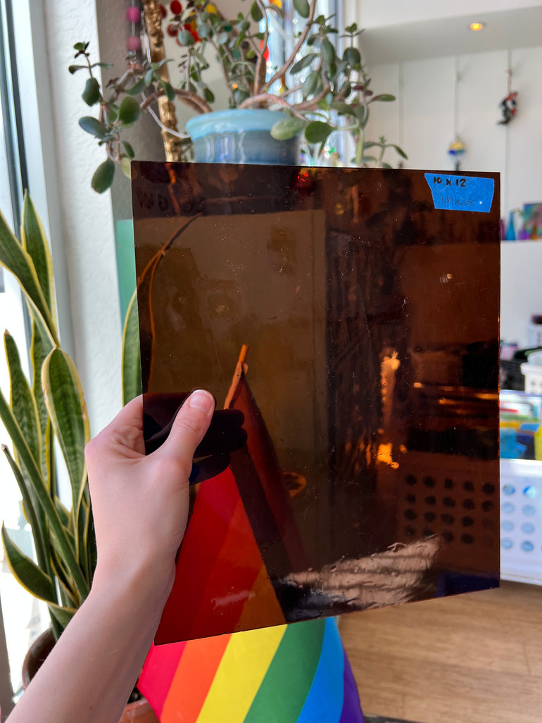 Vintage Transparent Brown Mouth Blown Colorado Glass Works