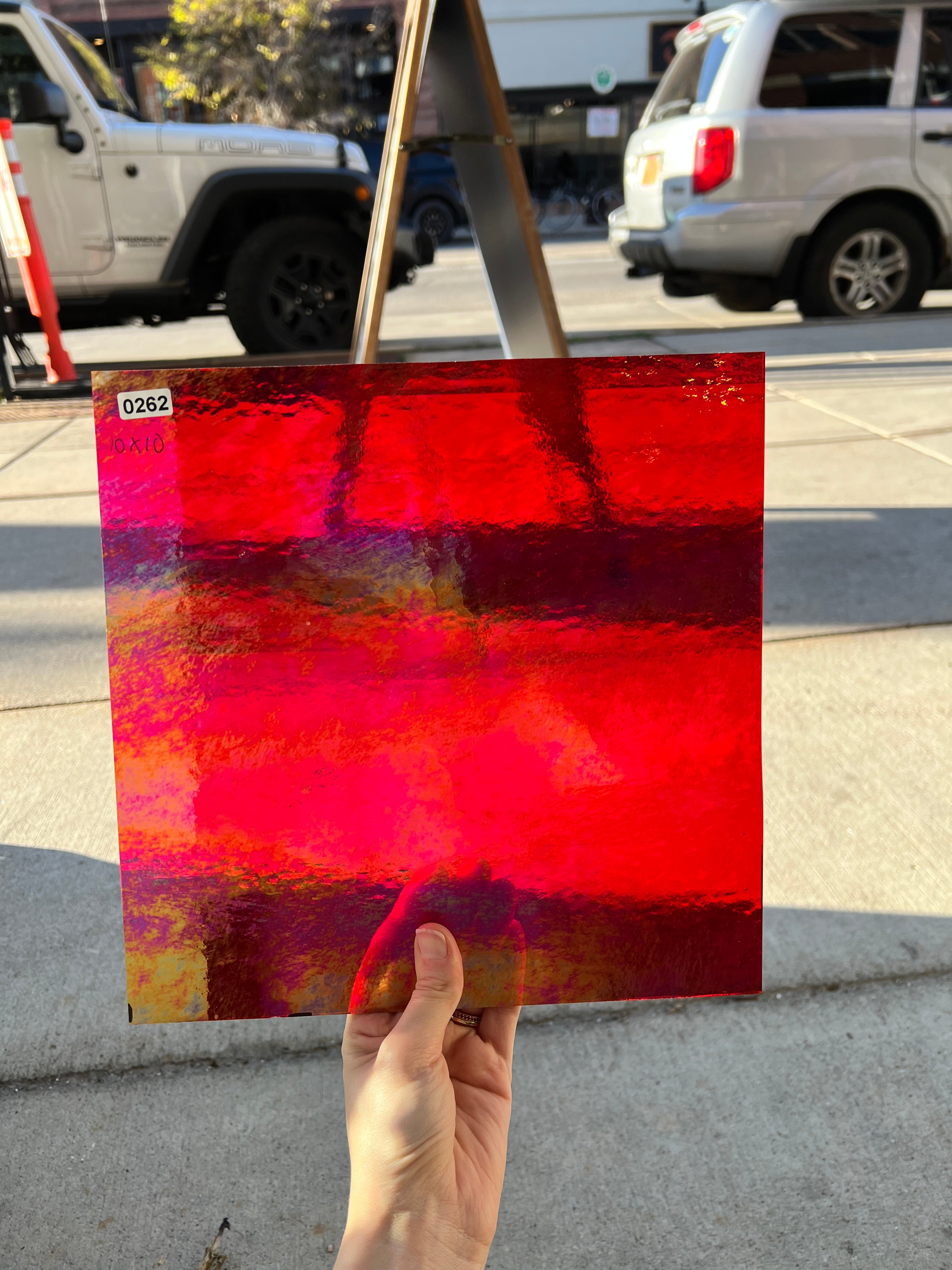 Wissmach 96 COE Red Transparent Luminescent Fusible (WI 96 52 LUM) Sheet Glass Colorado Glassworks