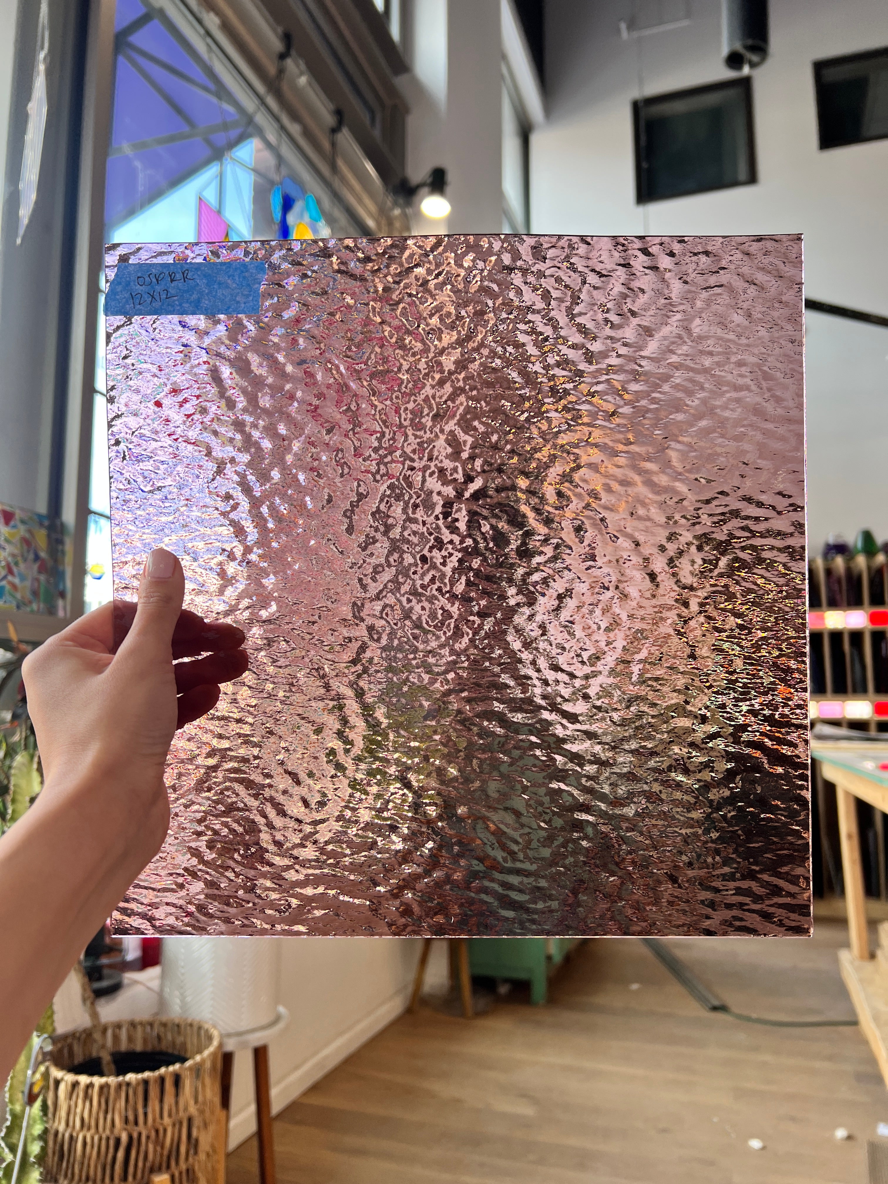 Pale Purple Rough Rolled Oceanside Fusible 96 COE (OGT 140.8RRF) Sheet Glass Colorado Glassworks