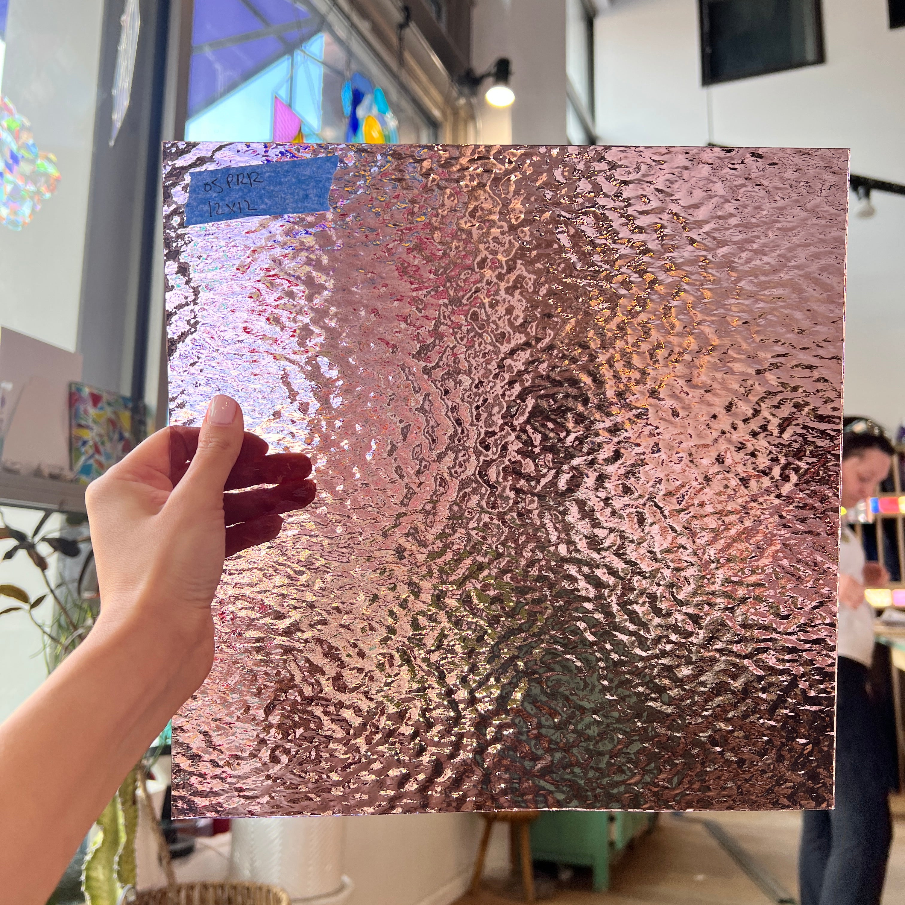 Pale Purple Rough Rolled Oceanside Fusible 96 COE (OGT 140.8RRF) Sheet Glass Colorado Glassworks