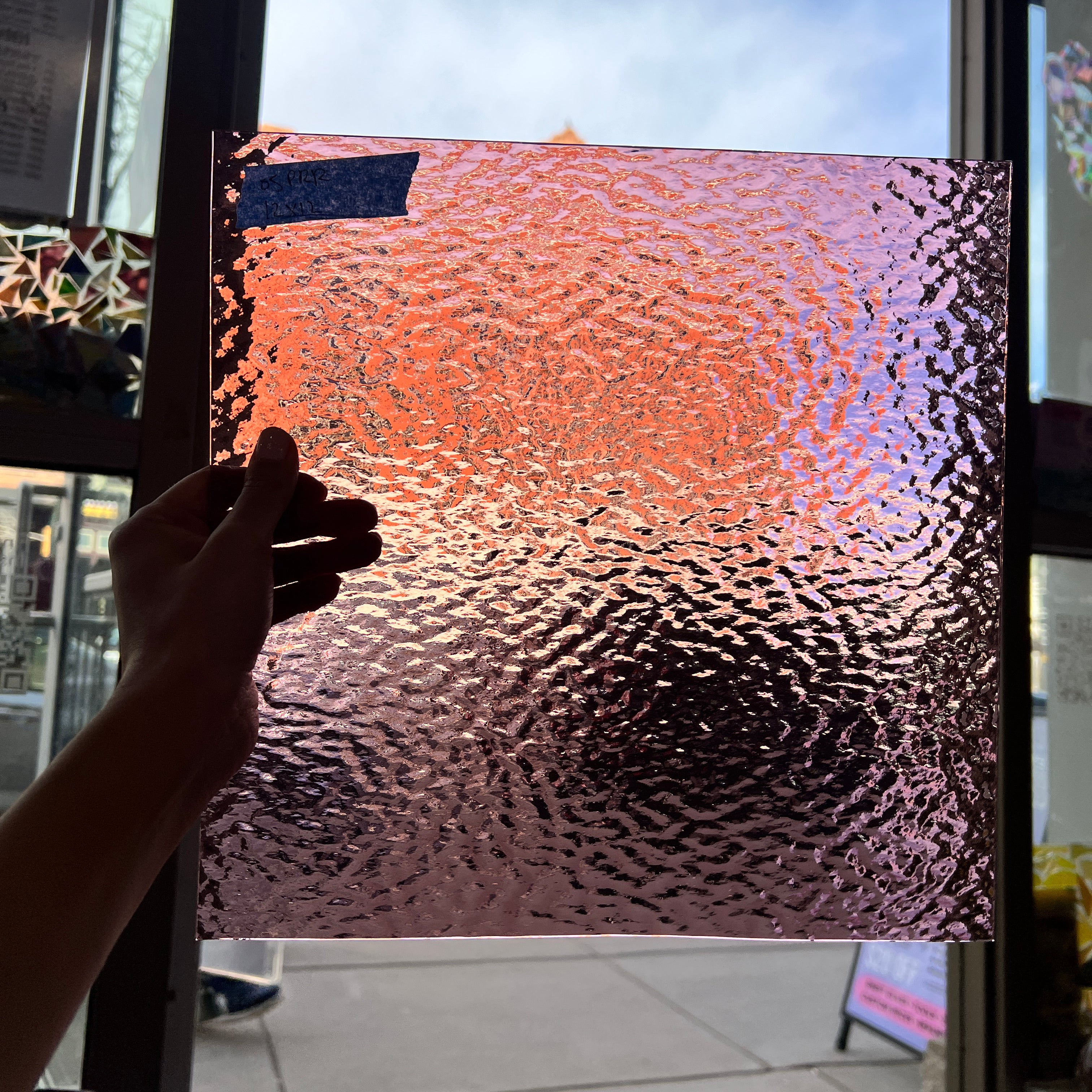 Pale Purple Rough Rolled Oceanside Fusible 96 COE (OGT 140.8RRF) Sheet Glass Colorado Glassworks