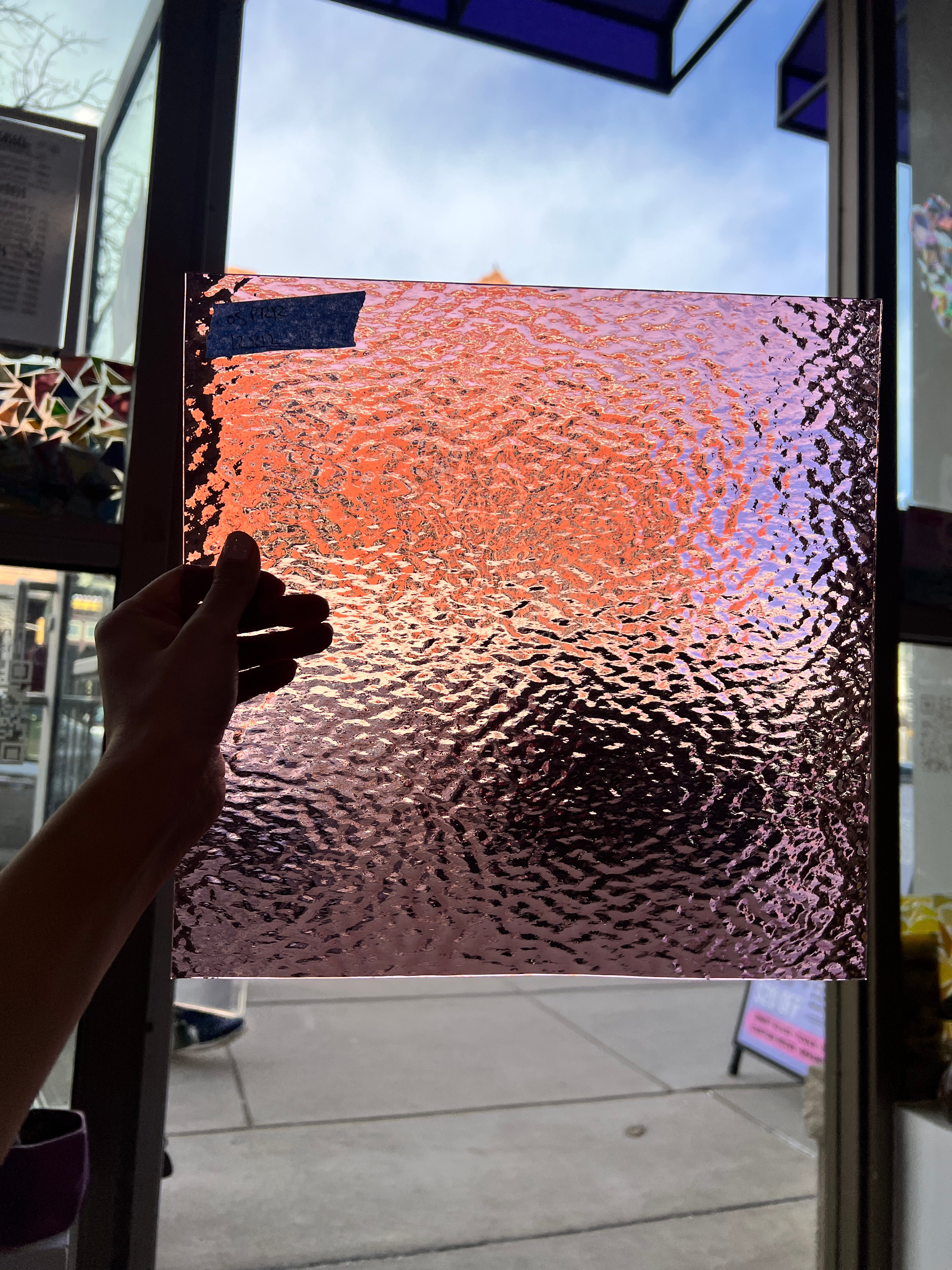 Pale Purple Rough Rolled Oceanside Fusible 96 COE (OGT 140.8RRF) Sheet Glass Colorado Glassworks