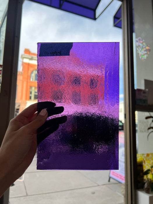 Purple Textured Youghiogheny Fusible 96 COE Sheet Glass Colorado Glassworks YG954 (9x6in)
