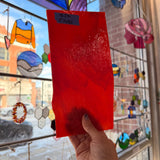 Red Opal Bullseye Fusible 90 COE Sheet Glass Colorado Glassworks