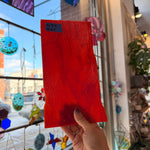 Red Opal Bullseye Fusible 90 COE Sheet Glass Colorado Glassworks