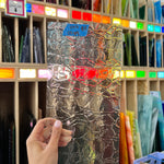 Soft Crackle Textured Clear Oceanside Fusible 96 COE (100CRACKLE-F) Sheet Glass Colorado Glassworks