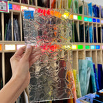Soft Crackle Textured Clear Oceanside Fusible 96 COE (100CRACKLE-F) Sheet Glass Colorado Glassworks