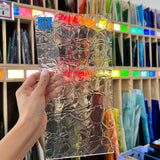 Soft Crackle Textured Clear Oceanside Fusible 96 COE (100CRACKLE-F) Sheet Glass Colorado Glassworks