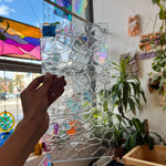 Soft Crackle Textured Clear Oceanside Fusible 96 COE (100CRACKLE-F) Sheet Glass Colorado Glassworks OS-CRACKLE (12x6in)