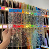 Soft Crackle Textured Clear Oceanside Fusible 96 COE (100CRACKLE-F) Sheet Glass Colorado Glassworks