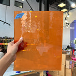 Lamberts 4320O/CL Tomato Red Orange on Clear Flash Glass Sheet Glass Colorado Glassworks LA503 (10x12.5in)