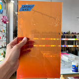 Lamberts 4320O/CL Tomato Red Orange on Clear Flash Glass Sheet Glass Colorado Glassworks LA501 (11x6in)
