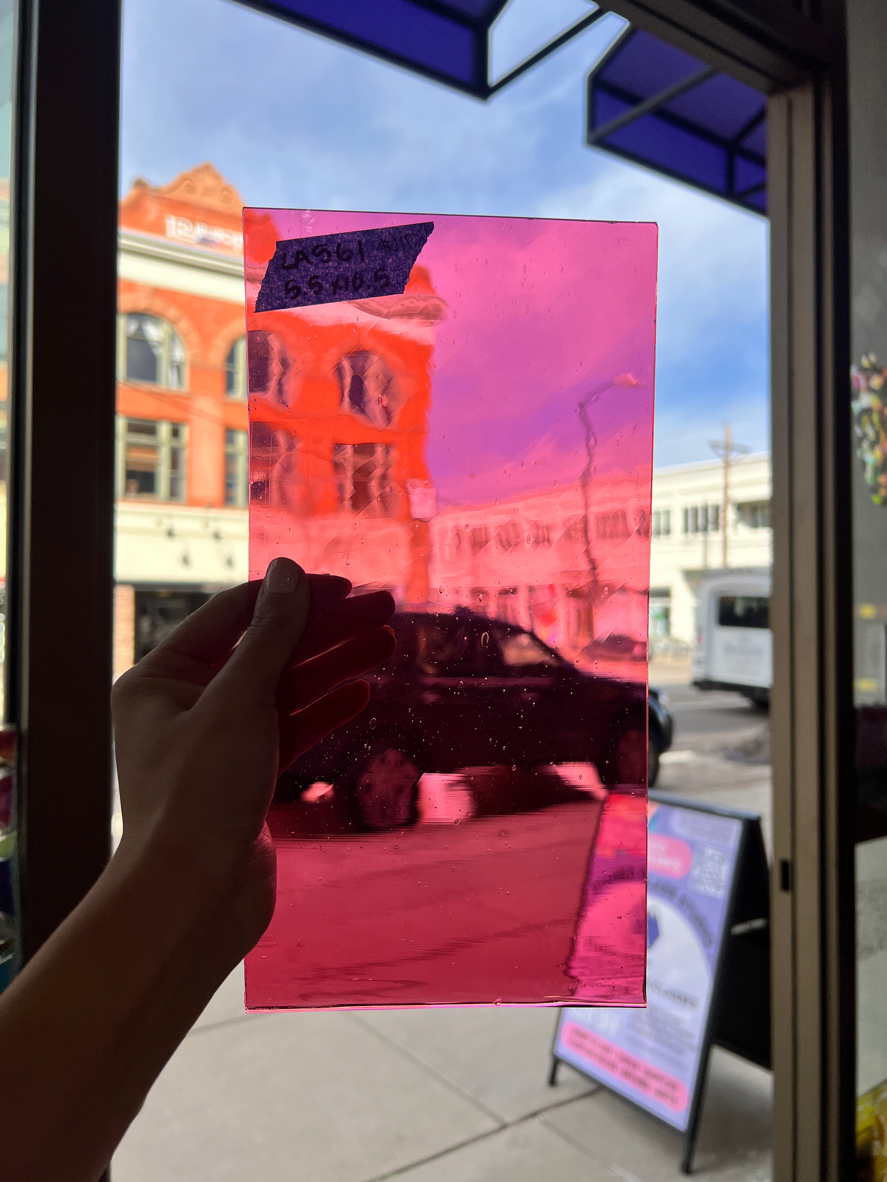 Lamberts 1042GP/CLN Gold Pink on Clear Flash Glass Sheet Glass Colorado Glass Works