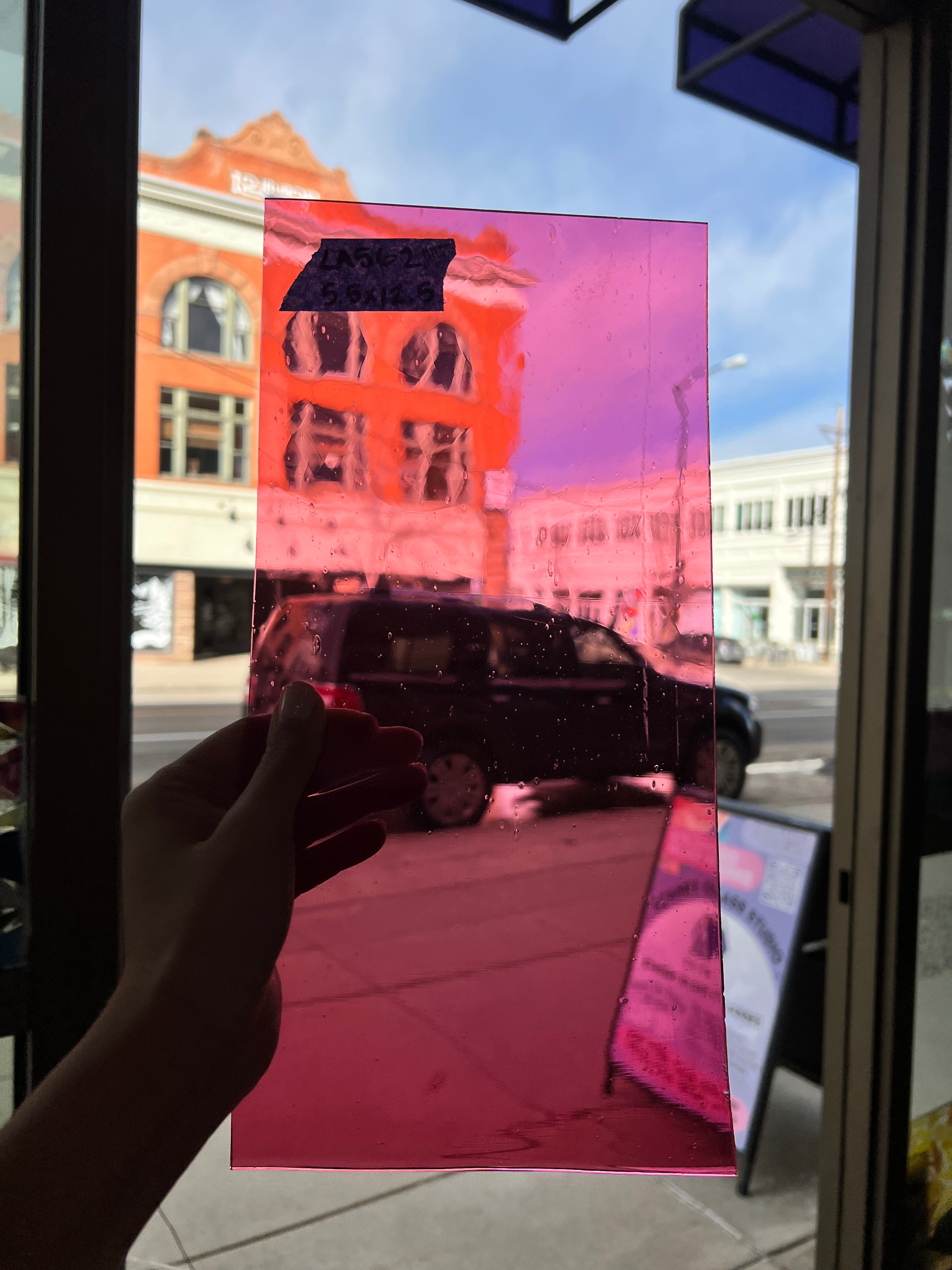 Lamberts 1042GP/CLN Gold Pink on Clear Flash Glass Sheet Glass Colorado Glass Works