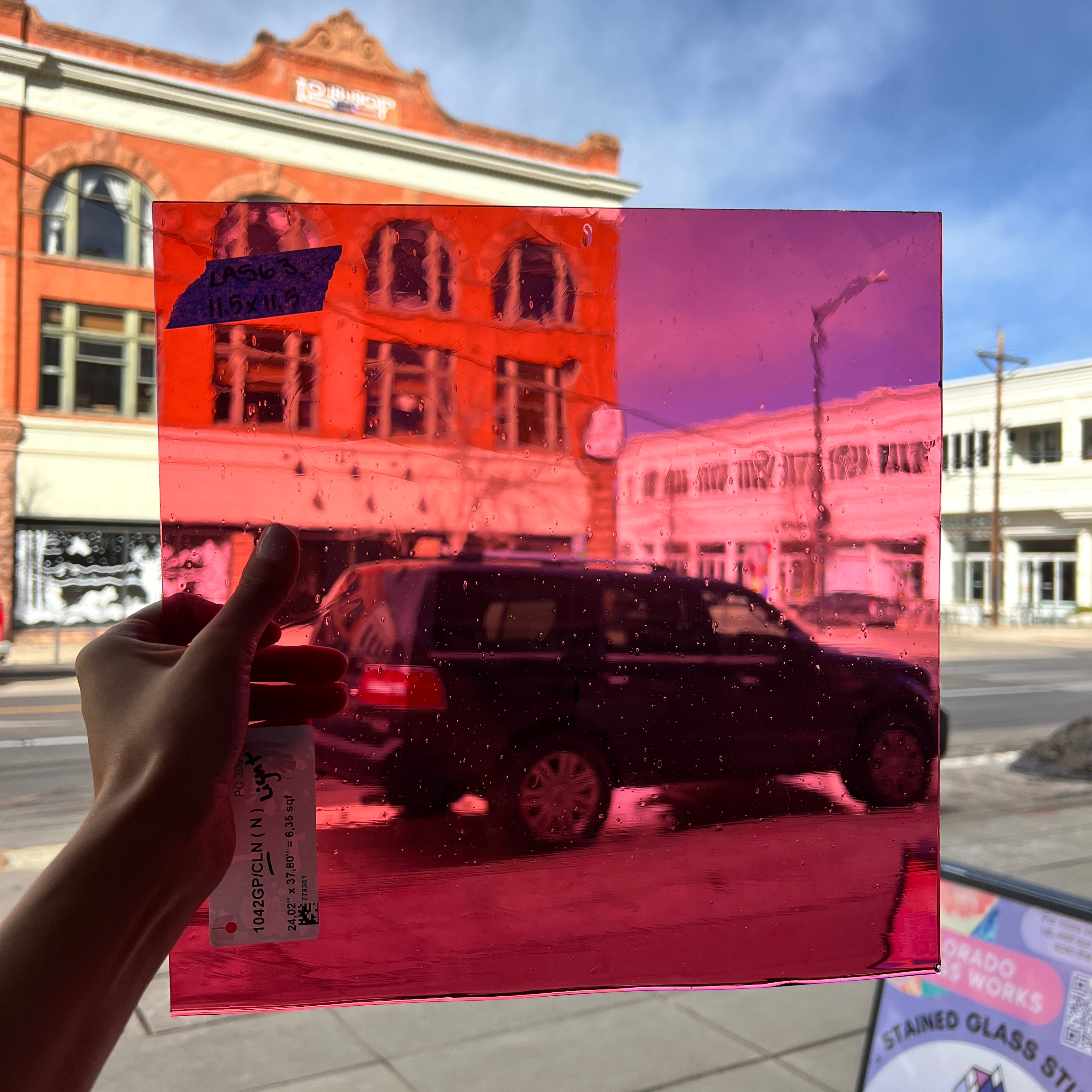 Lamberts 1042GP/CLN Gold Pink on Clear Flash Glass Sheet Glass Colorado Glass Works