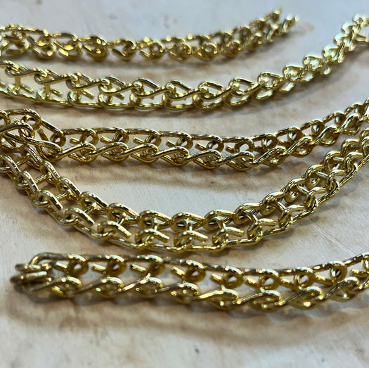 Brass Plated Squared Double Jack Chain (Came Chain) Tools Colorado Glassworks