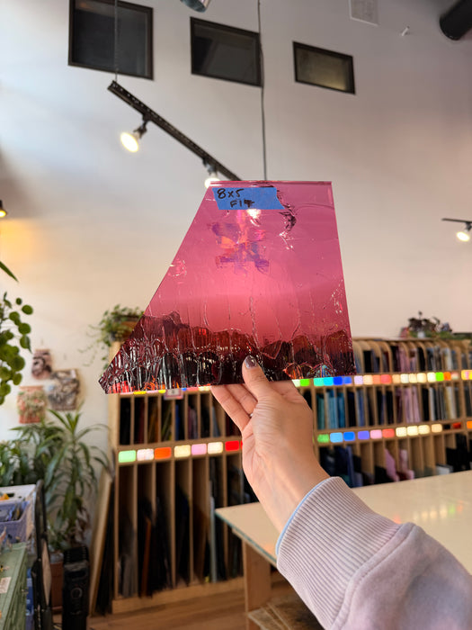 Mouth Blown Faded Crackle Sheet Glass Colorado Glass Works 8x5in (MA-19428653)