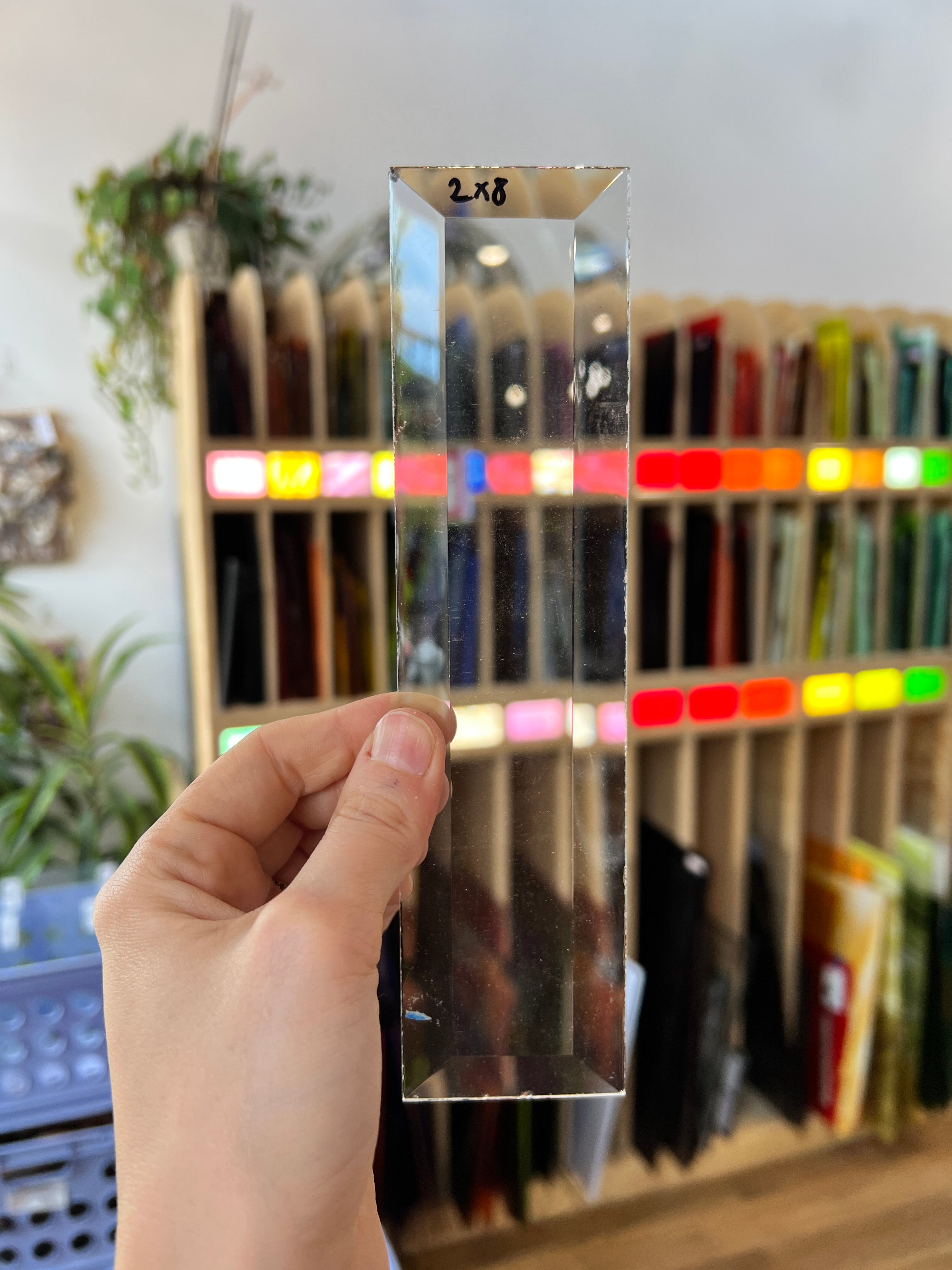 2 x 8 in. in. Rectangle Bevel Clear Tools Colorado Glass Works
