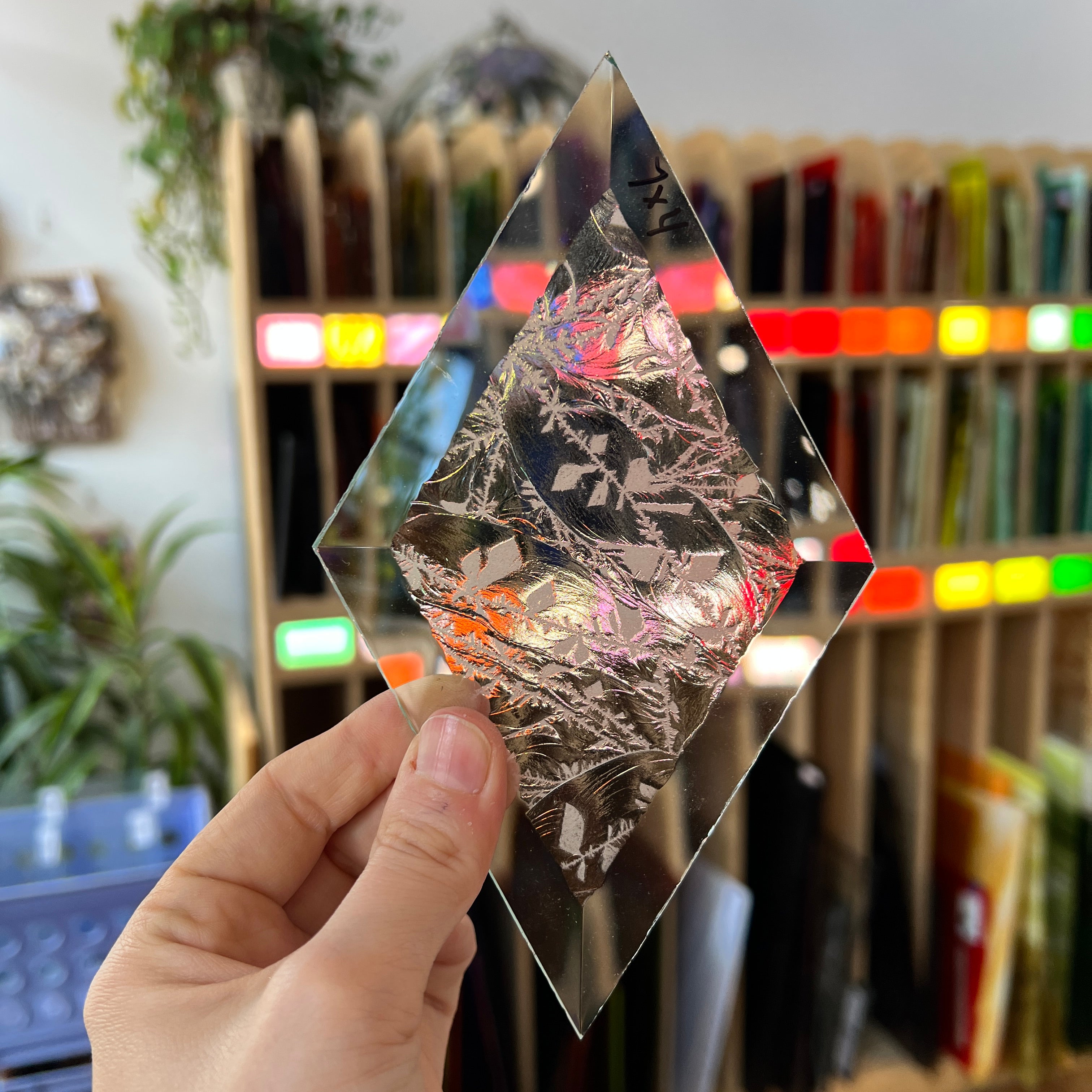 Glue Chip 4 x 7 in. Diamond Bevel Tools Colorado Glass Works