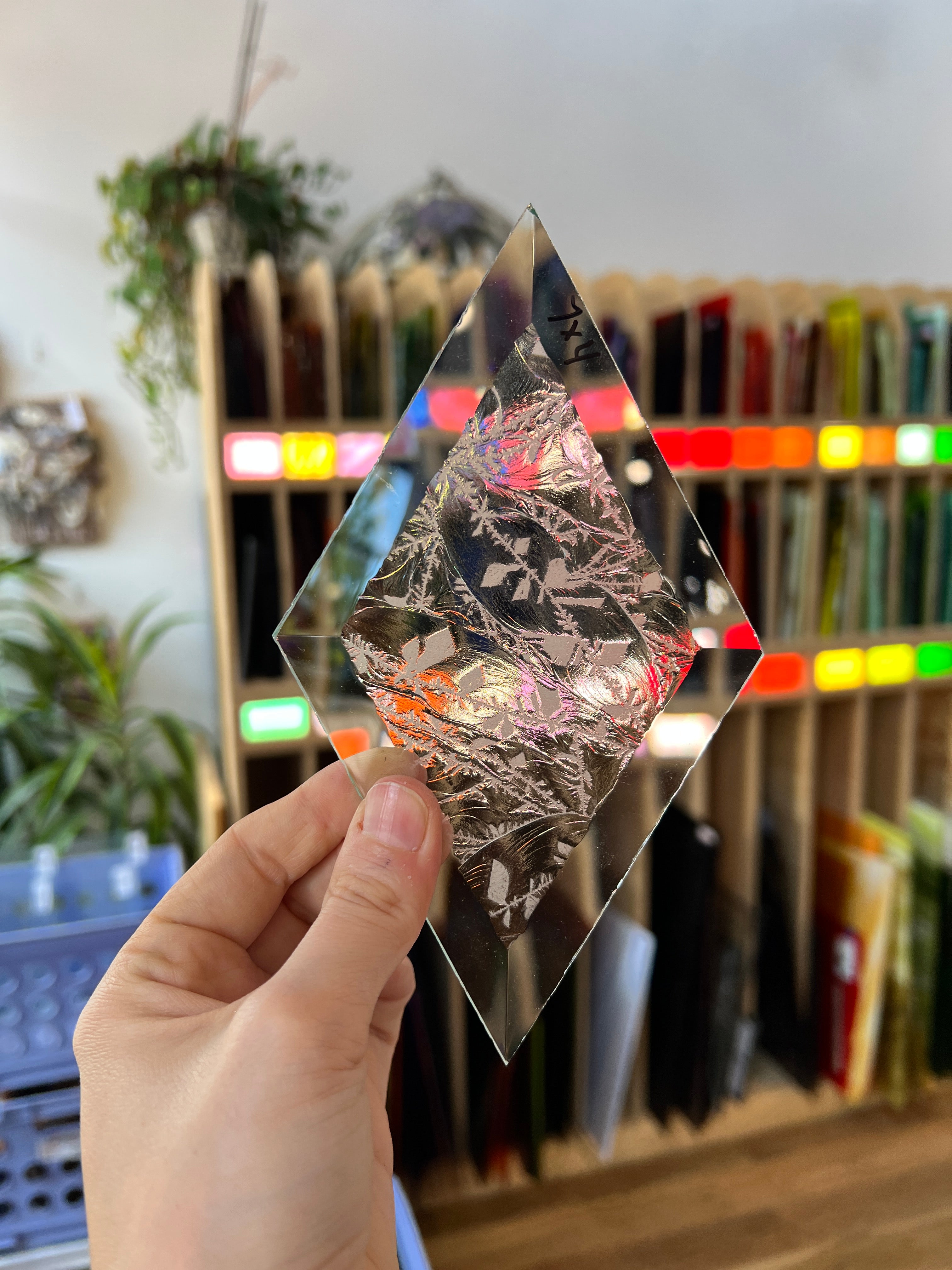 Glue Chip 4 x 7 in. Diamond Bevel Tools Colorado Glass Works