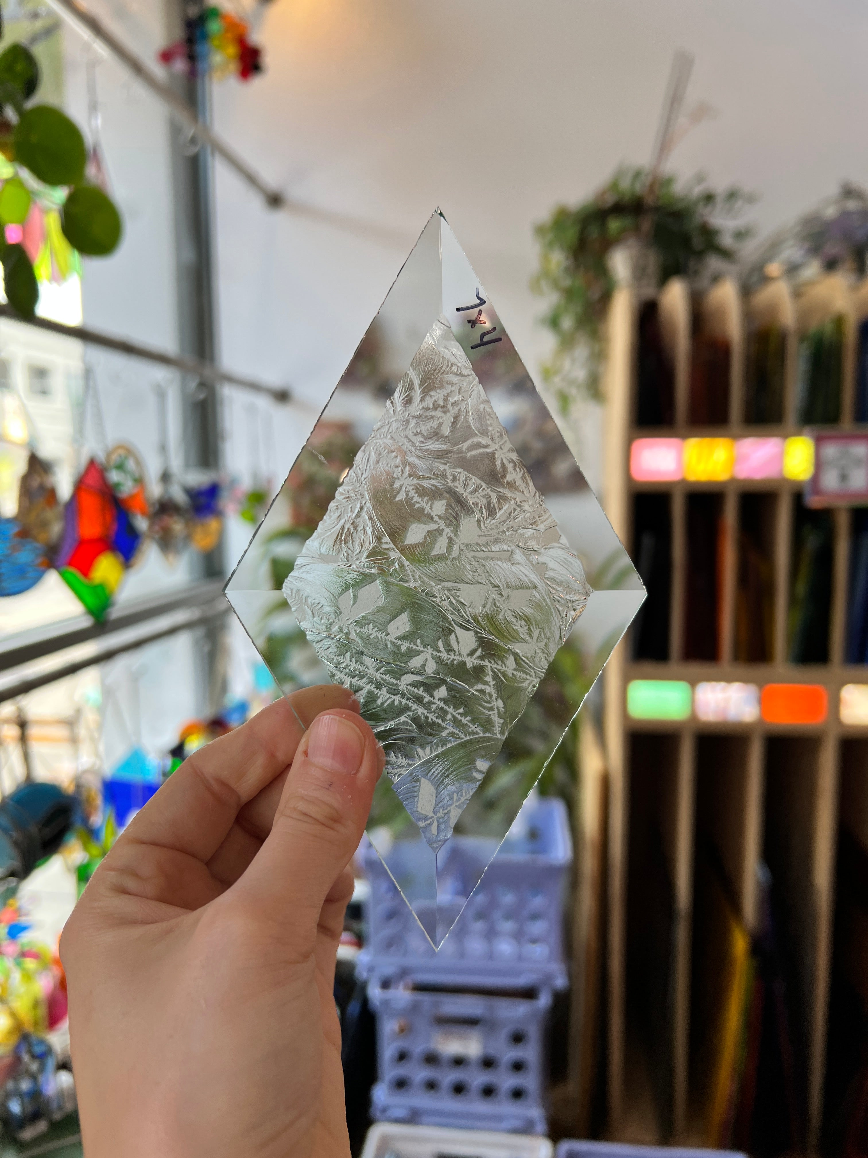 Glue Chip 4 x 7 in. Diamond Bevel Tools Colorado Glass Works