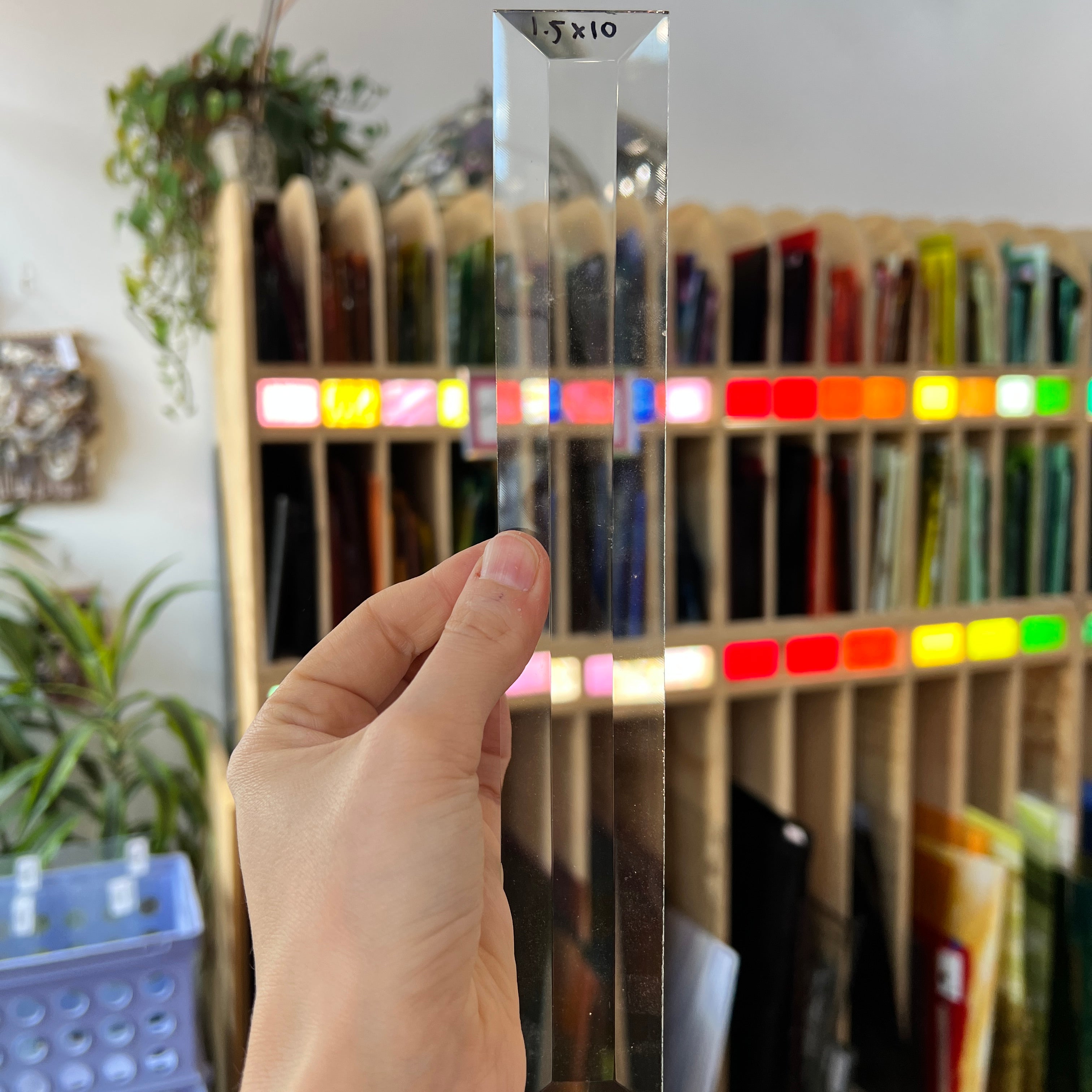 1-1/2 x 10 in. Rectangle Bevel Clear Tools Colorado Glass Works