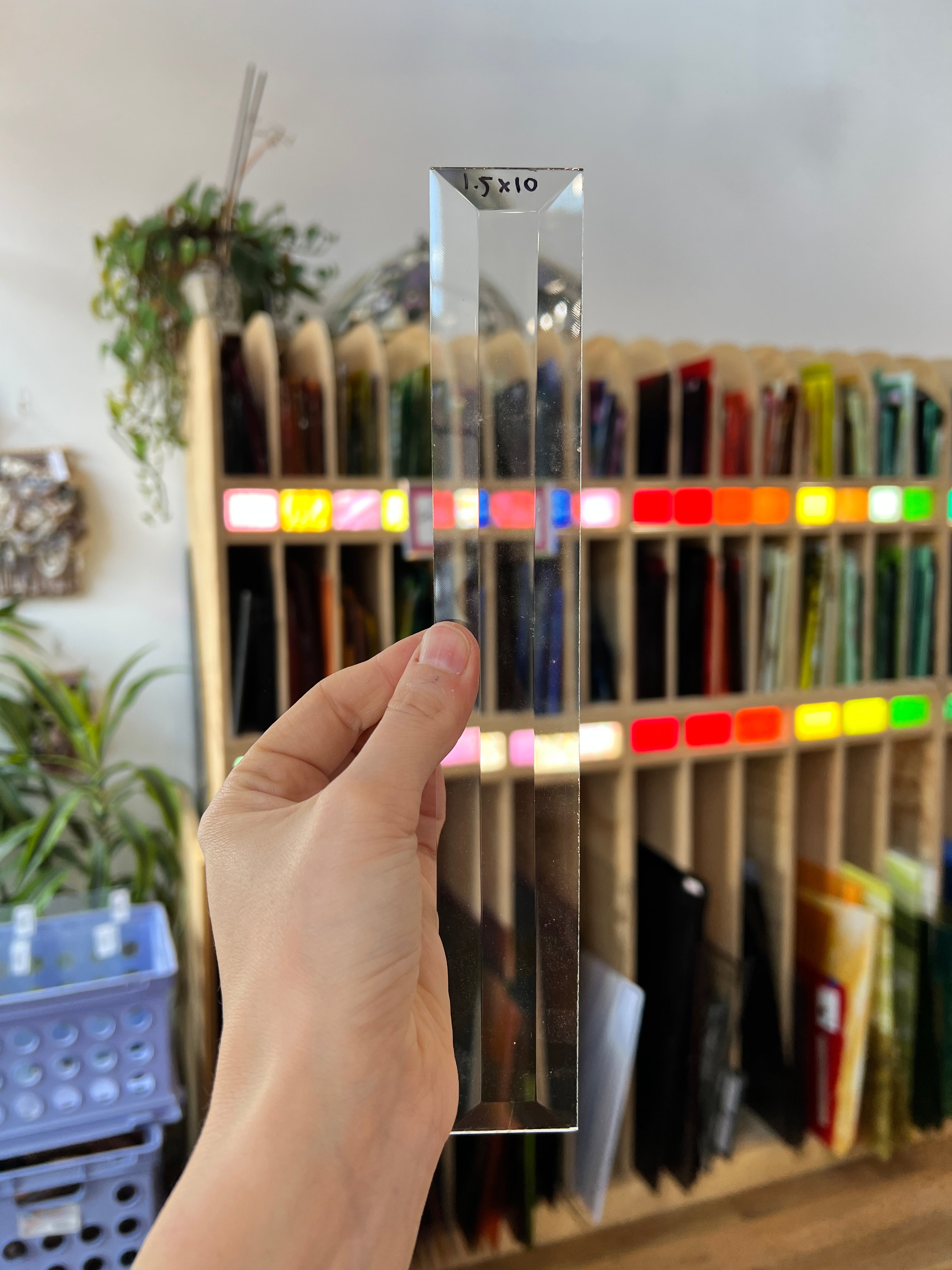 1-1/2 x 10 in. Rectangle Bevel Clear Tools Colorado Glass Works