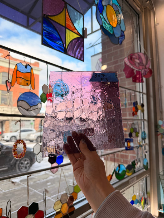 Mouth Blown Faded Crackle Sheet Glass Colorado Glass Works 8x7in (MA-72838189)