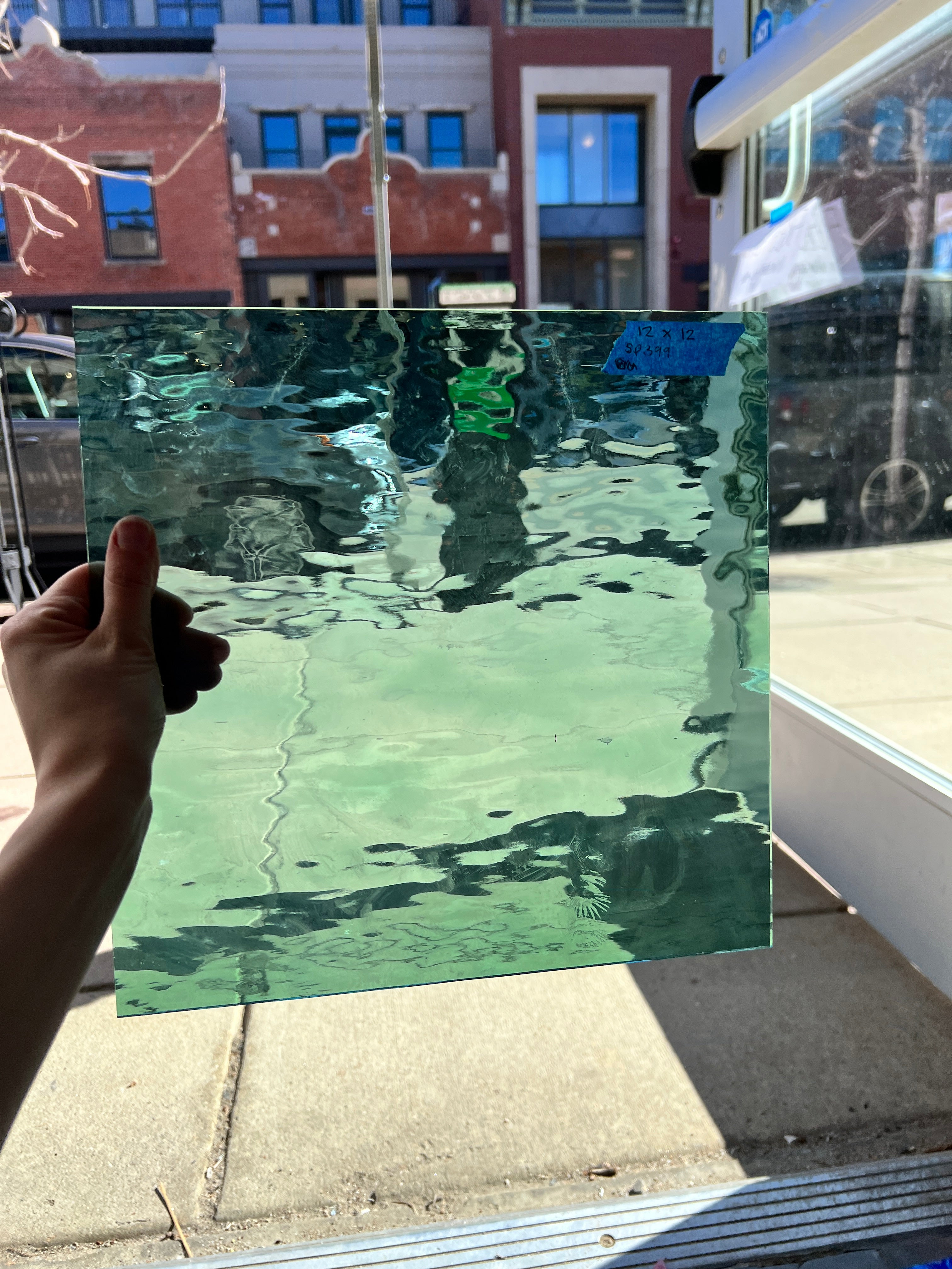 Sea Foam Green Waterglass - Spectrum Sheet Glass Colorado Glassworks   