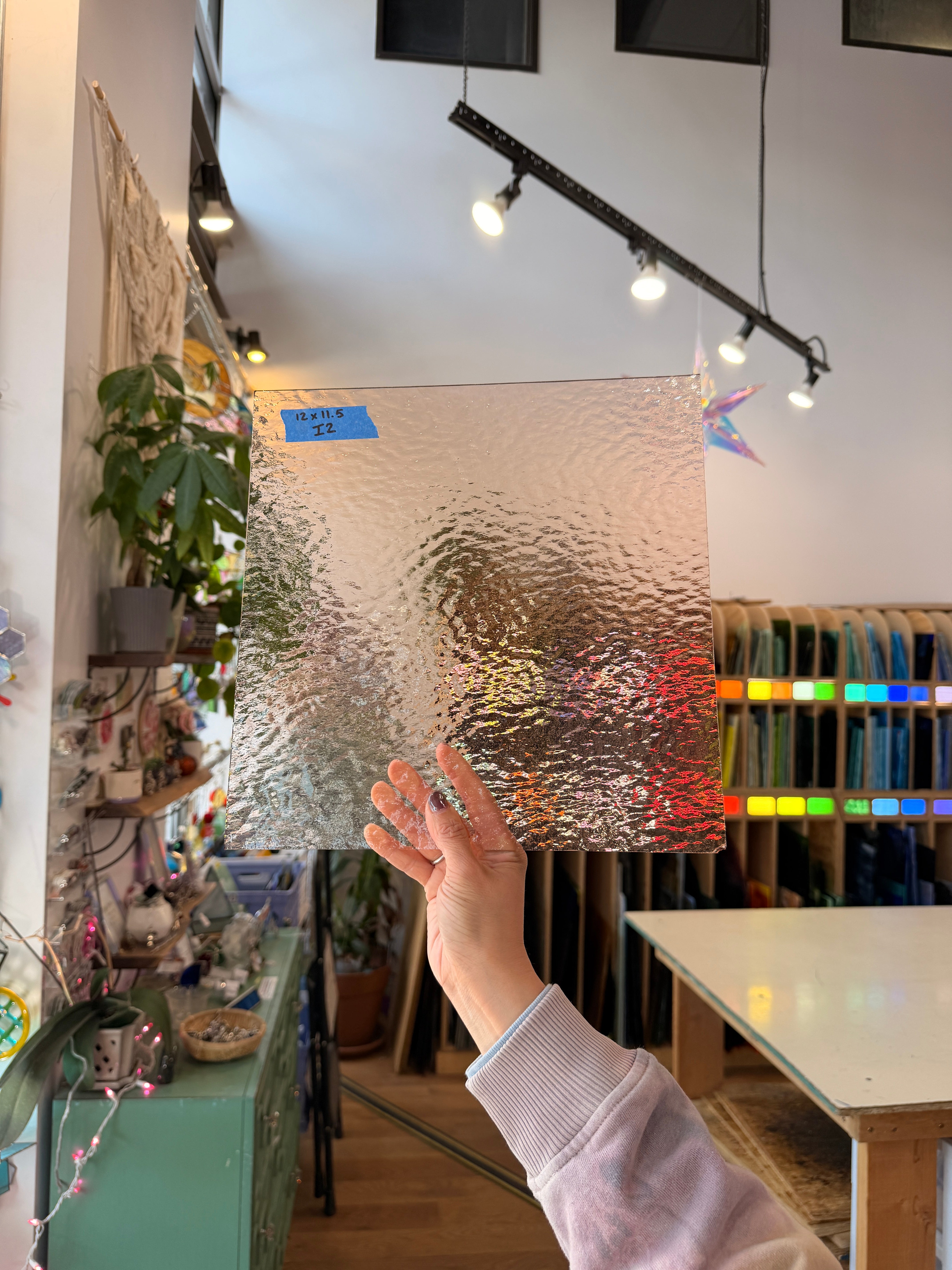 Light Pink Rough Rolled Fusible Sheet Glass Colorado Glassworks 12x11.5in (SP-08713517)